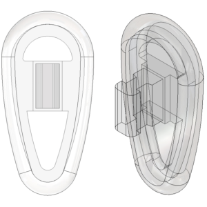 Hilco Push On D Shape Flexible Silicone Nose Pads.  1 Pair, 17mm 25/630/0000