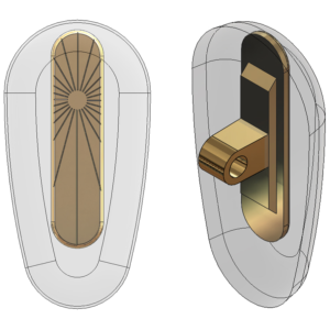 Hilco 17mm Screw-On Symmetrical Nose Pads Soft Silicone with Metal Insert, Gold. 25/752/0000 